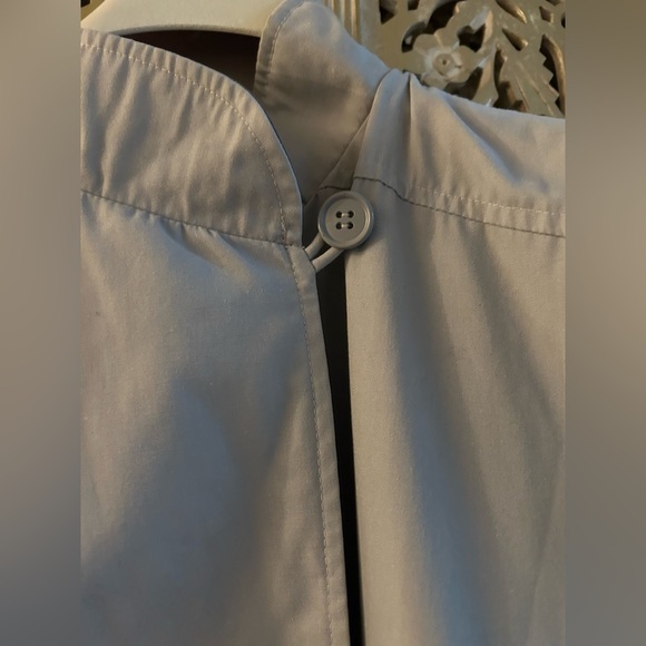 Reversible storm trench coat mauve grey gray belted midi vintage - Picture 3 of 7